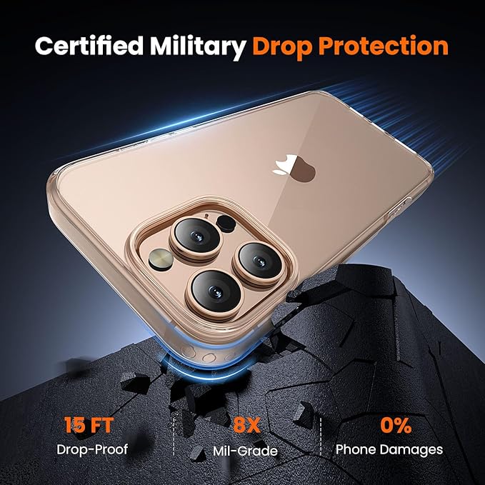 toushion 3 in 1 for iPhone 16 Pro Case Clear,[Yellowing-Resistant Acrylic Back] Screen Protector *1 & Camera Lens Protector*1, Shockproof for iPhone 16 Pro Phone Case 6.3 inch Clear