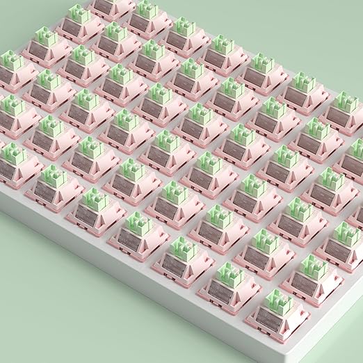 Outemu V3 White Peach Slient Pro Switches,5 Pin 40gf Mute Pre-lubed Dustproof Linear Switch,Suitable for MX Mechanical Gaming Keyboards(45Pcs)