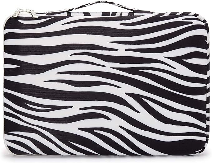 Kinmac 360° Heavy Duty Protective Laptop Computer Sleeve case Bag Cover with Handle for MacBook Pro 14 inch,14 inch-14.4 inch HP Lenovo Dell ASUS Acer Laptop (Zebras)