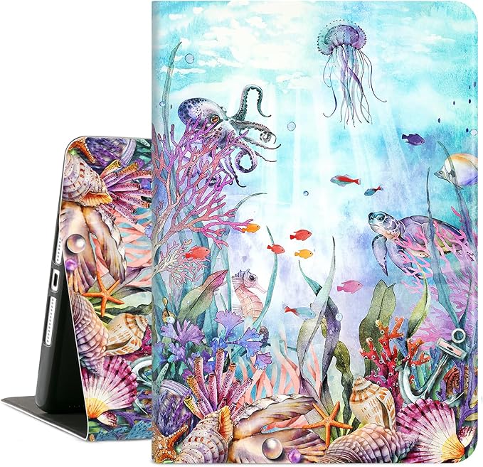 Case for iPad 9th Generation, Case for iPad 8th Generation, Case for iPad 7th Generation 10.2 Inch Case Multi-Angle View Shockproof Case Adjust Stand Auto Wake/Sleep,Beach Seaworld