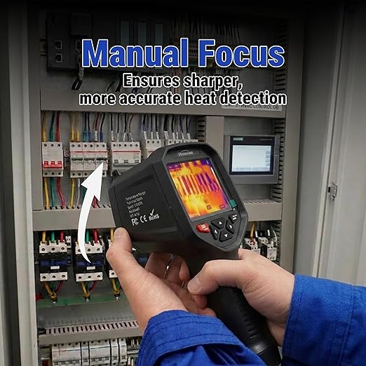 Thermal Imaging Camera, 256×192 IR Resolution with 2MP Visual Camera, 3.5" 640×480 IPS, WiFi, -4°F to 1022°F, ≤35mK for HVAC Electrical Inspection
