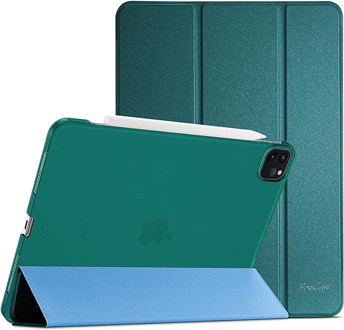 ProCase Smart Case for iPad Pro 12.9 2022/2021/2020/2018, Slim Stand Hard Back Shell Smart Cover for iPad Pro 12.9" 6th Gen/5th Gen/4th Gen/3rd Gen -BluishGreen