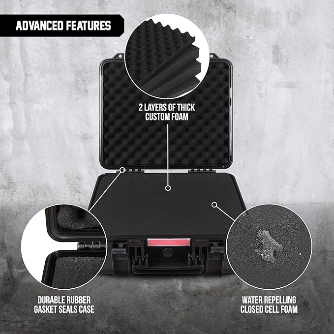 Durabox All Weather Hard Case 19 x 17 x 8” - TSA Approved Hard Shell Travel Case with Customizable Foam for Cameras, Lenses, Laptops, Electronics, Guns, Pistols and Other Gear