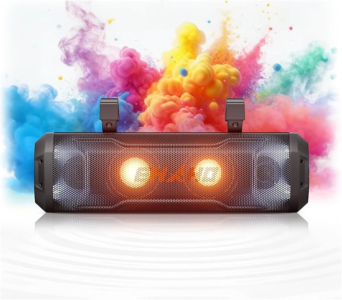 Ehaho 17-Inch UTV Sound Bar, 4-Speaker Bluetooth Golf Cart Speakers [RGB & Strobe Light] IP66 Waterproof ATV Speaker System, SXS SoundBar Compatible with Polaris RZR, CFmoto, Can-Am