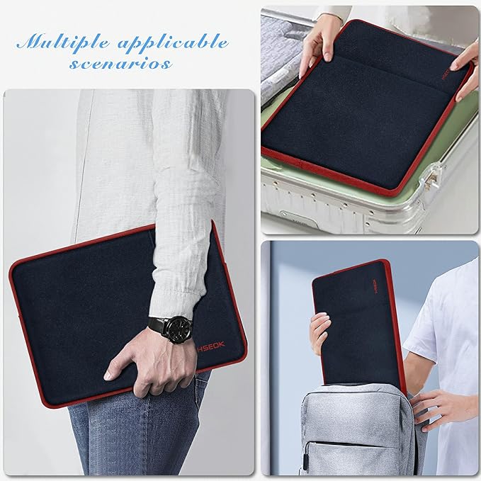 Hseok Laptop Case 13 Inch Sleeve Compatible with MacBook Neo 13, MacBook Air Pro 13 M5/M4/M3/M2/M1, iPad Pro Air 12.9" 13", XPS 13, Protective Computer Bag with Side Pocket & Dual Zippers,B02K02