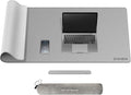 Chihein 47" x 20" PU Leather Desk Mat (Gray/White), Dual Sided Desk Pad, Waterproof Computer Desk Bottle for Gaming, Office, Home