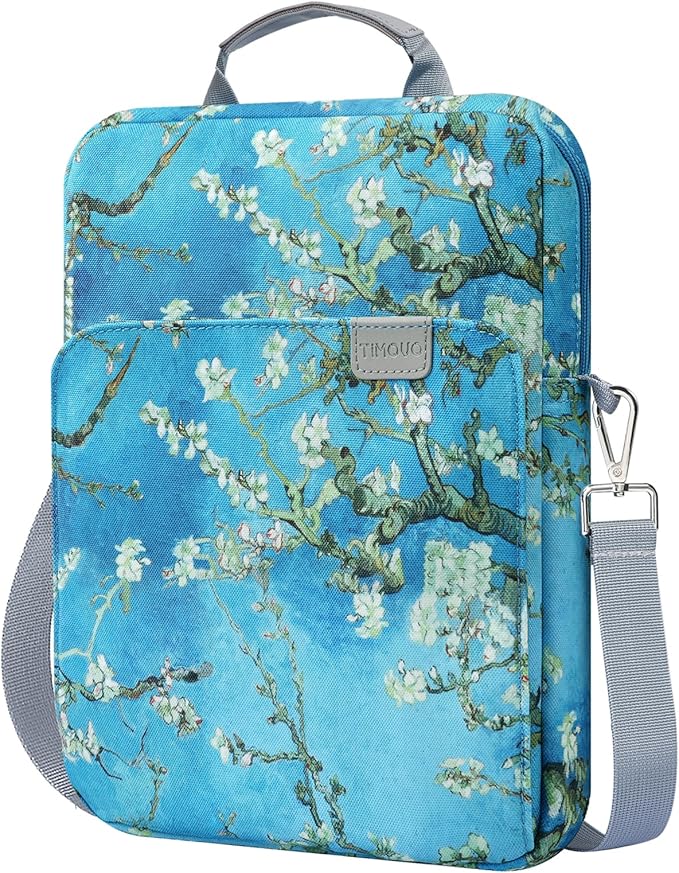 TiMOVO 9-11 Inch Tablet Sleeve Bag Carrying Case with Strap for iPad 11-inch A16 2025, iPad 10.9"/10.2", Galaxy Tab A9 Plus 11", Apricot Blossom