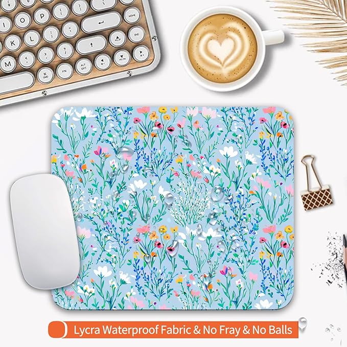 Square Mouse Pad Plants,Personalized Premium-Textured Custom Mouse Mat Design,Washable Mousepad Lycra Cloth,Non-Slip Rubber Base Computer Mouse Pads for Wireless Mouse