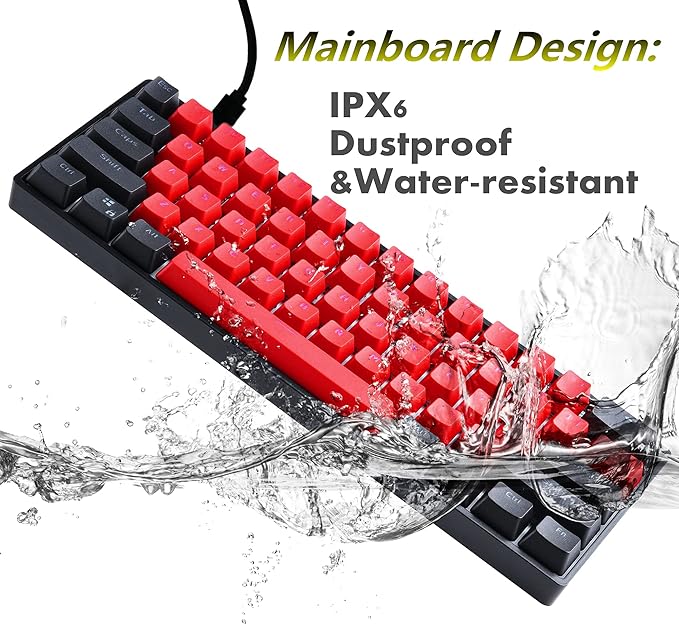 GTSP Gk61 SK61 60% Mechanical Keyboard, Custom Hot Swappable 60 Percent Gaming Keyboard with RGB Backlit, NKRO, Water-Resistant, Type-C Cable for Win/PC/Mac (Gateron Optical Yellow, Milan)
