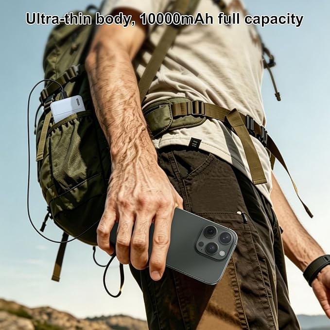 AsperX 2-Pack 10000mAh USB C Output Portable Charger Power Bank Fast Charging, Portable Phone Charger External Battery Pack for iPhone, Android, Google LG and Heated Vest