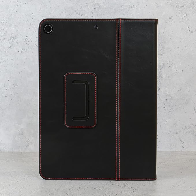 Casemade Real Leather Case Compatible with iPad 10.2” 7th/8th/9th Gen (2019/2020/2021) - Full-Grain Leather Cover, Auto Sleep/Wake, Dual Stand Position (Black)