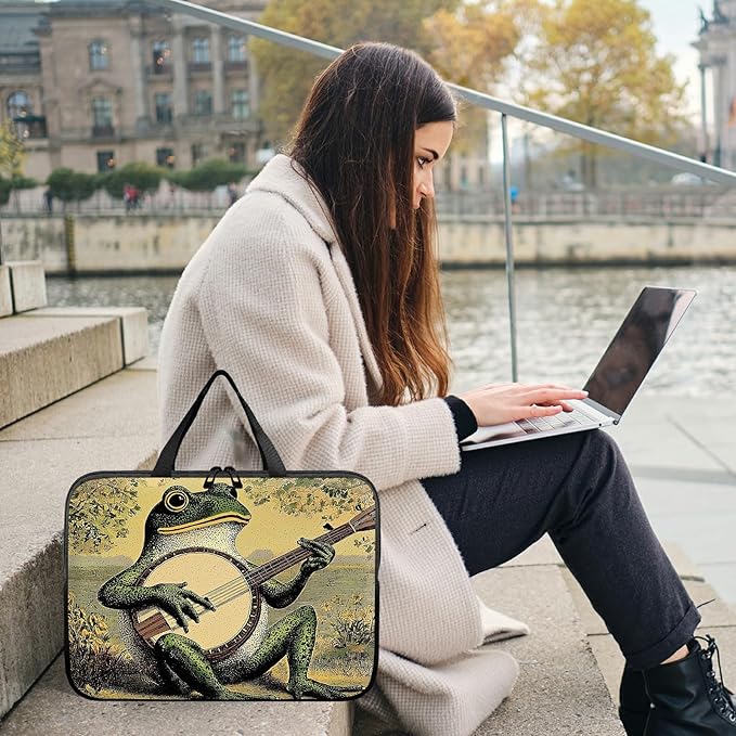 Universal Laptop Sleeve Tablet Case 12 inch, Music Frog Slim Carrying Case Handbag Travel Laptop Bag for Surface Pro 9 8 7/Laptop Go 2 3, MacBook Air 11/12