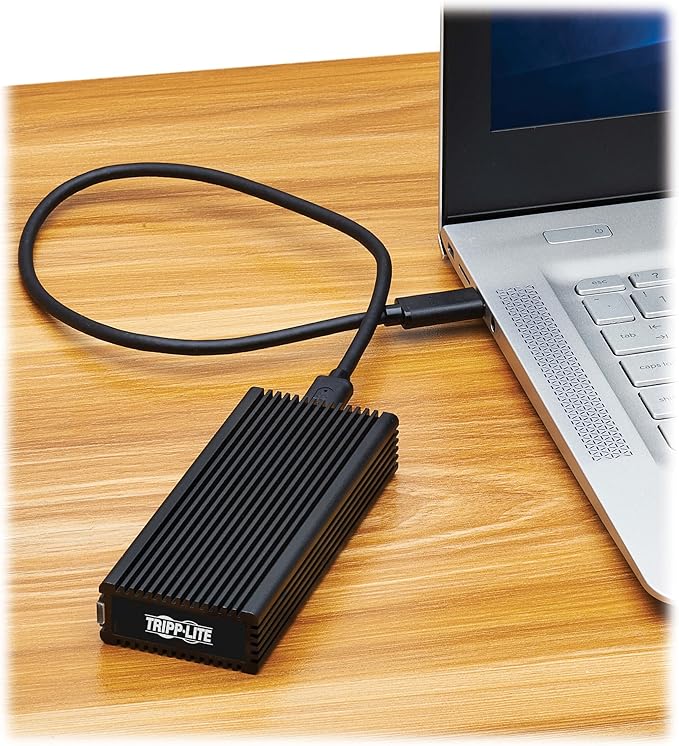Tripp Lite External SSD Storage Enclosure with USB-C Cable for PC Gaming, M.2 NVMe & SATA SSD, 10 Gbps Data Transfer - Windows, macOS & Linux - No Software Required, 1-Year Warranty (U457-1M2-NVME-L)