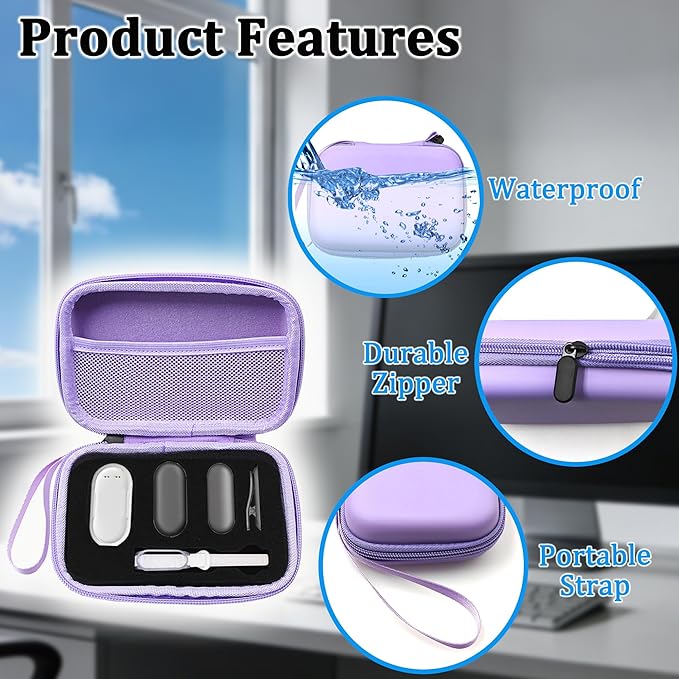 Protective Case for PLAUD NotePin Voice Recorder - Custom Fit Foam Holds All Accessories, Waterproof & Shockproof (Case Only) (Purple)