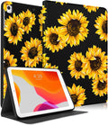 Uppuppy for Apple iPad Air 1st/2nd Gen,for iPad Pro 9.7''Case CuteWomen Girls Teens Girly Folio Sunflower Flowers Design Cover for iPad 5/6,Air 1/2,Pro 9.7,4-for iPad 9.7-Black Sunflower