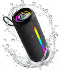 Portable Bluetooth Speaker, IPX7 Waterproof Wireless Speaker, 30W Loud Stereo Sound with Deep Bass, RGB Lights, Bluetooth 5.4, EQ Mode for Home/Party/Outdoor, Birthday Gifts for Men Women(Black)