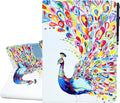 for iPad 9.7 inch Case iPad 6th/5th Generation Case 2018 2017, PU Leather Folio Stand Cute Protective Cover for iPad 9.7 inch/Pro 9.7/Air 2/Air 1, Auto Sleep/Wake, Peacock