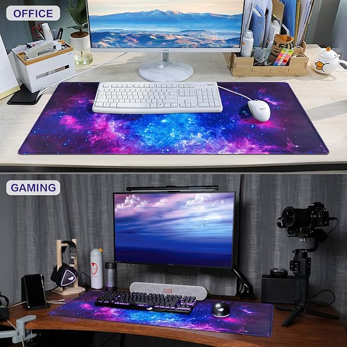 Canjoy Gaming Mouse Pad, 31.5x15.7inch Large Extended Mousepad Big Computer Desk Mat for Keyboard and Mouse Full Desk Mouse Mat with Non-Slip & Rubber Base