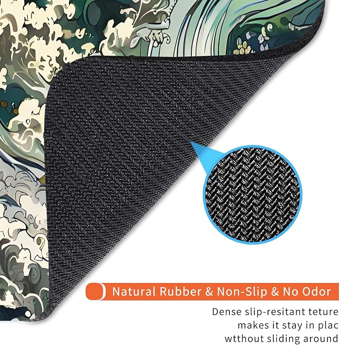 Square Mouse Pad Japanese Art,Personalized Premium-Textured Custom Mouse Mat Design,Washable Mousepad Lycra Cloth,Non-Slip Rubber Base Computer Mouse Pads for Wireless Mouse