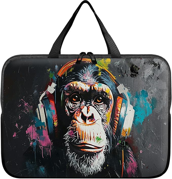 Universal Laptop Sleeve Tablet Case 12 inch, Music Monkey Slim Carrying Case Durable Handbag Travel Laptop Bag for Surface Pro 9 8 7/Laptop Go 2 3, MacBook Air 11/12