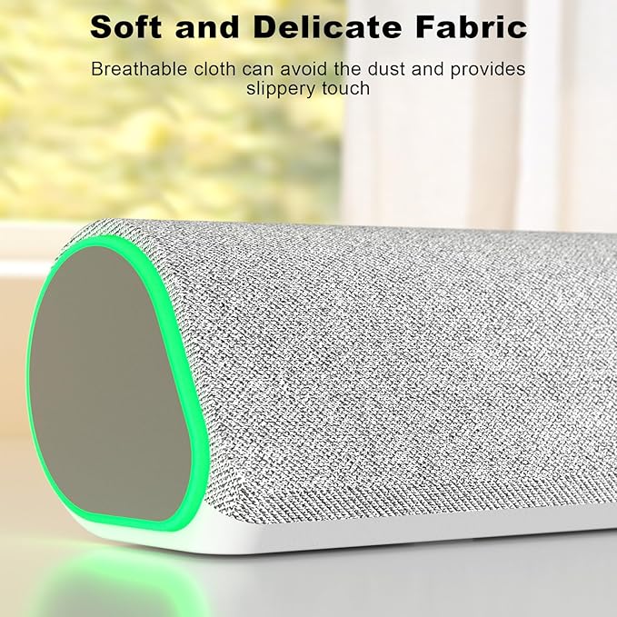 SOULION R50 Bluetooth Computer Speakers, 3.5mm PC Sound Bar for Desktop Monitor, Wired USB Powered & Colorful LED Lights with Switch Button, Surround Sound Soundbar PC Spearkers for Computer, White