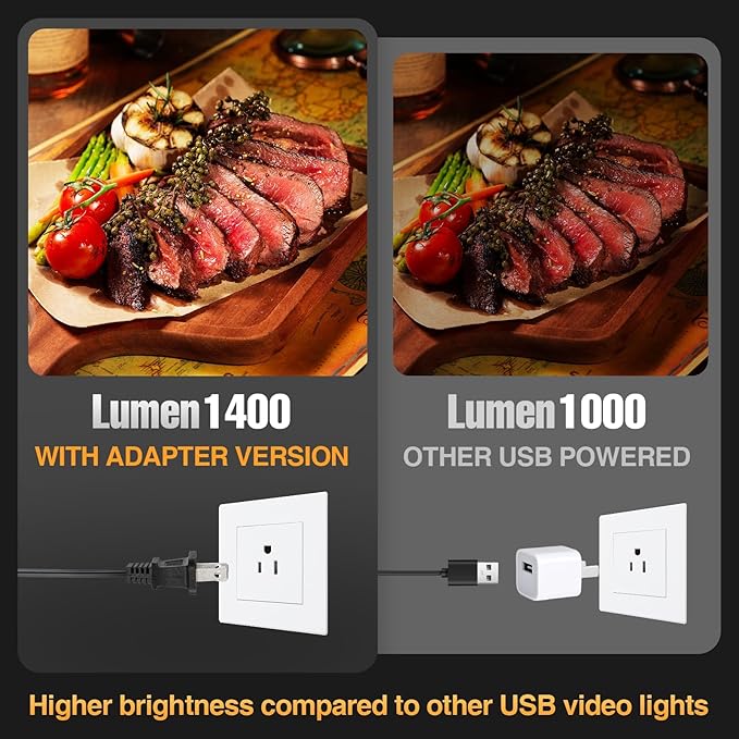 EMART 60 LED Continuous Portable Photography Lighting Kit for Table Top Photo Camera Video Recording Studio Light Lamp with Adjustable Tripod Stand & Color Filters - 2 Packs