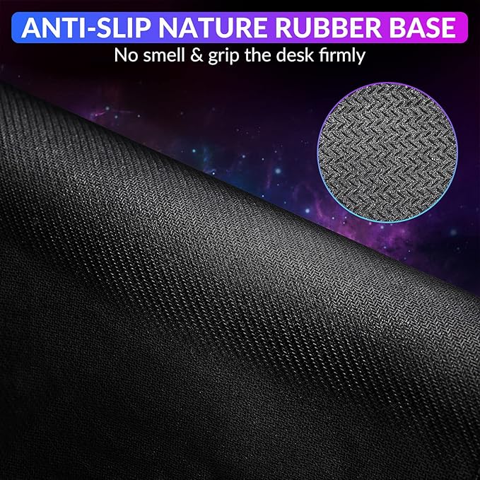 Gimars RGB Mouse Pad with Wrist Rest Support, 12 x 10 in Extra Large Ergonomic Gaming Mouse Pad with 10 LED Lighting Modes, Non-Slip Rubber Base for PC Gaming & Office