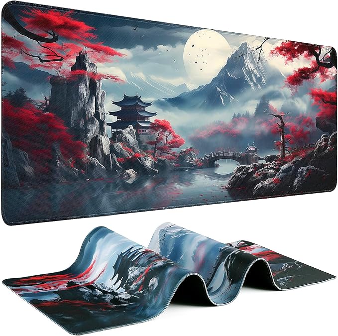 Gaming Mouse Pad - (31.5"×11.8") Japanese Anime Large Mouse Pads for Desk - Desk Mat for Keyboard and Mouse with Non-Slip Base, Desks Pad Matfor Game/Office & Home