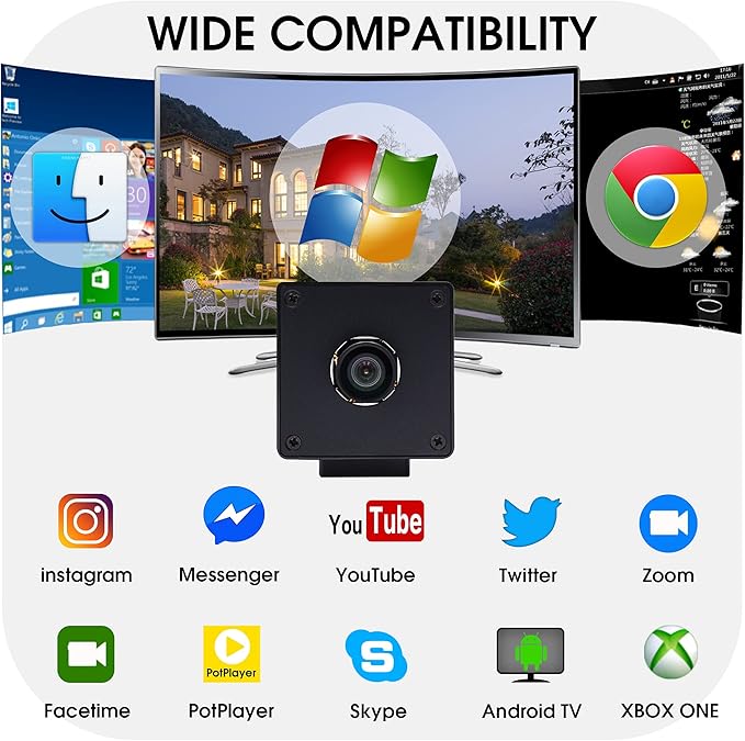 SVPRO 4K USB Camera Autofocus Video Camera UHD 3840x2160 with Metal Box for Pro Streaming/Online Course/Industrial Use,100 Degree Non-Distortion Wide Angle PC Computer Camera for PC Laptop