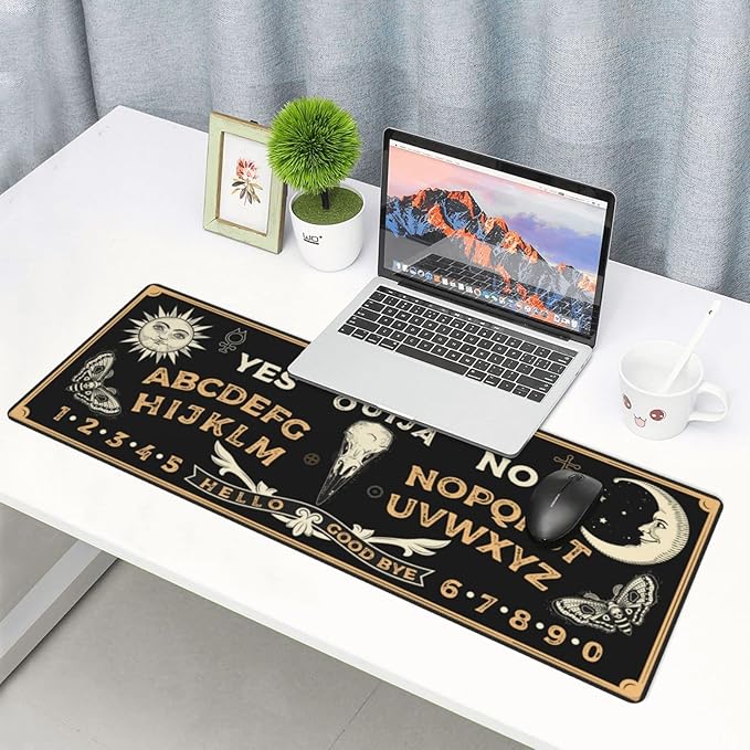 Sun and Moon Mystic Goth Witchy Mouse Pad Extended Large Gaming Mouse Pad XL Oversized Desk Pad Stitched Edges, 31.5 X 11.8 Inch