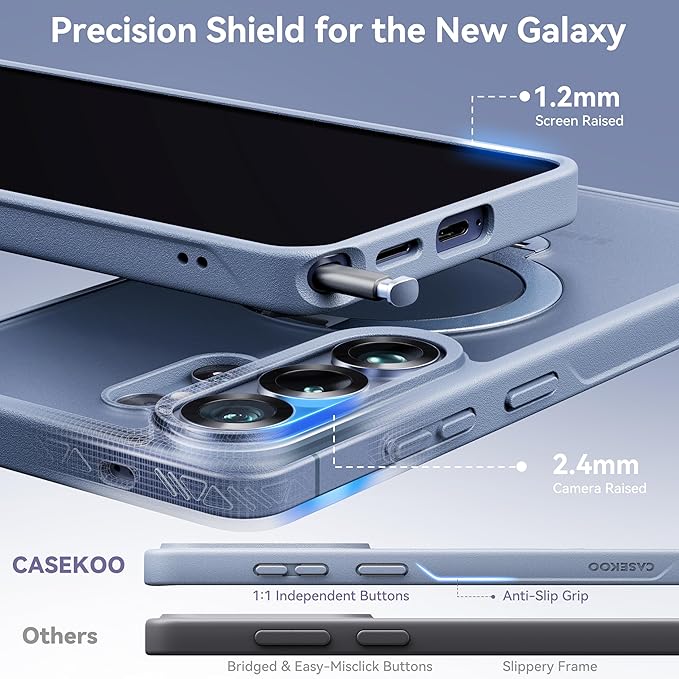 CASEKOO Blue 26U Case with 360 Spin Magnetic Stand [Fit for MagSafe] [18FT MIL-STD Protection] Shockproof Invisible Ring Holder Matte s26U Phone Case 6.9''