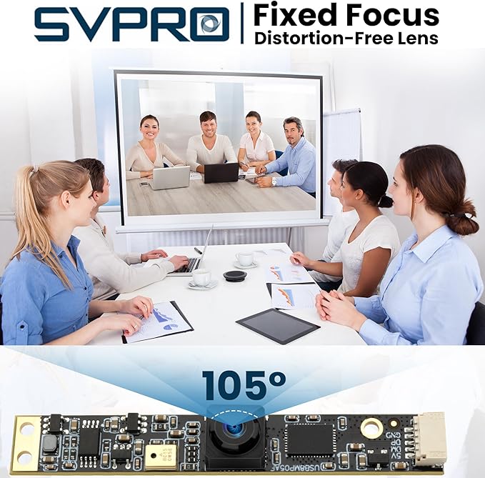 SVPRO 8MP USB Camera Module with Microphone Wide Angle Computer Camera Fixed Focus 4K Lightburn Camera for Laser Engraver Embedded UVC Webcam Board Small Security Camera for PC,Raspberry Pi