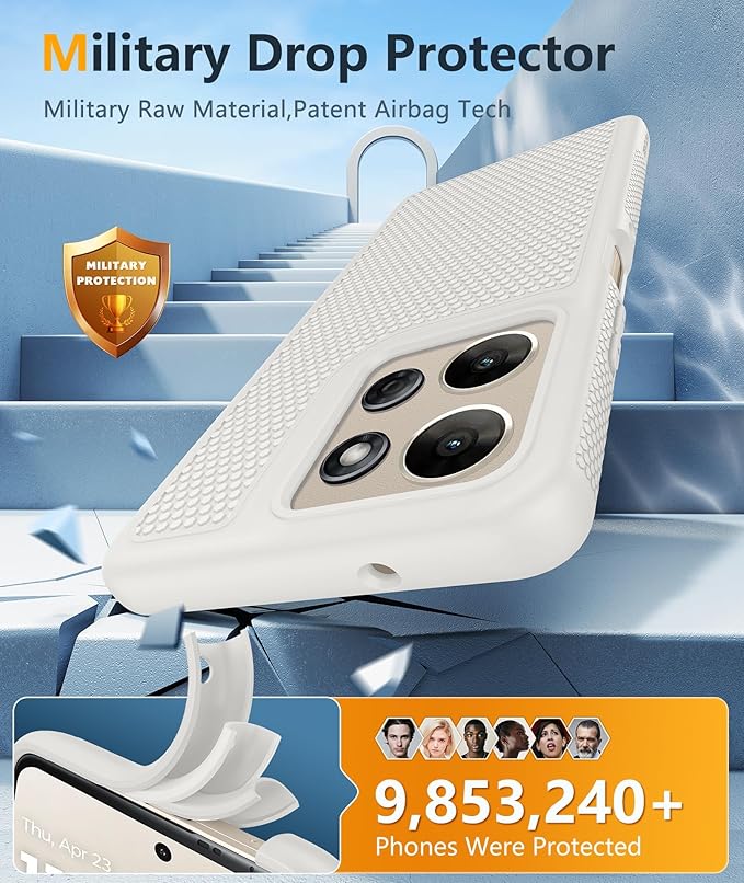 FNTCASE for Moto G-Power 2026 Case: Motorola Moto G Power 2025 Case 14FT Military Grade Drop Protection with Screen Protector Shockproof Anti-Slip Sweat-Resistant Matte TPU Daily Phone Cover (White)