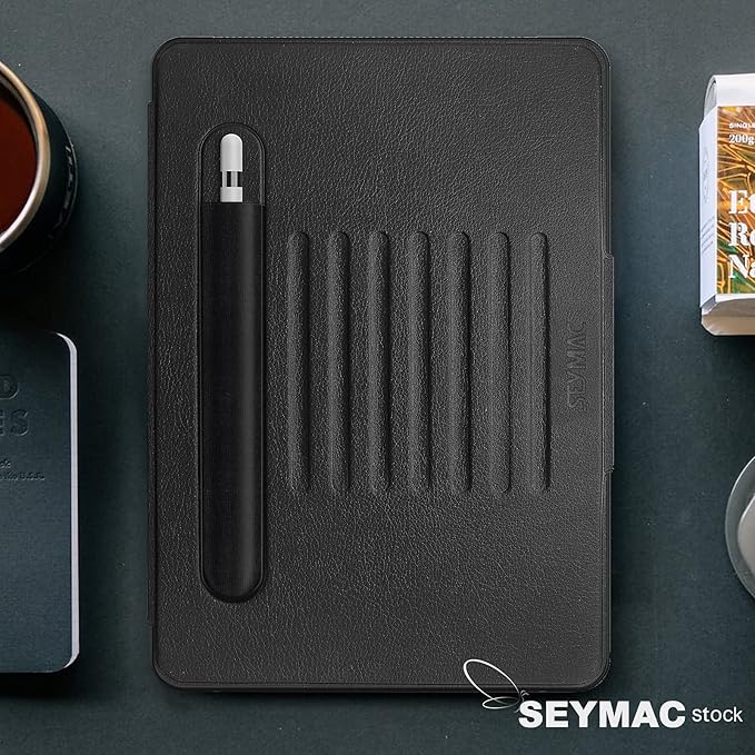SEYMAC stock Case for iPad 9th/8th/7th Generation 10.2'', Strong Magnetic Auto Sleep Shockproof Case with Absorbing Multi-Angles Stand, Pen Holder, Card Slot (Black)