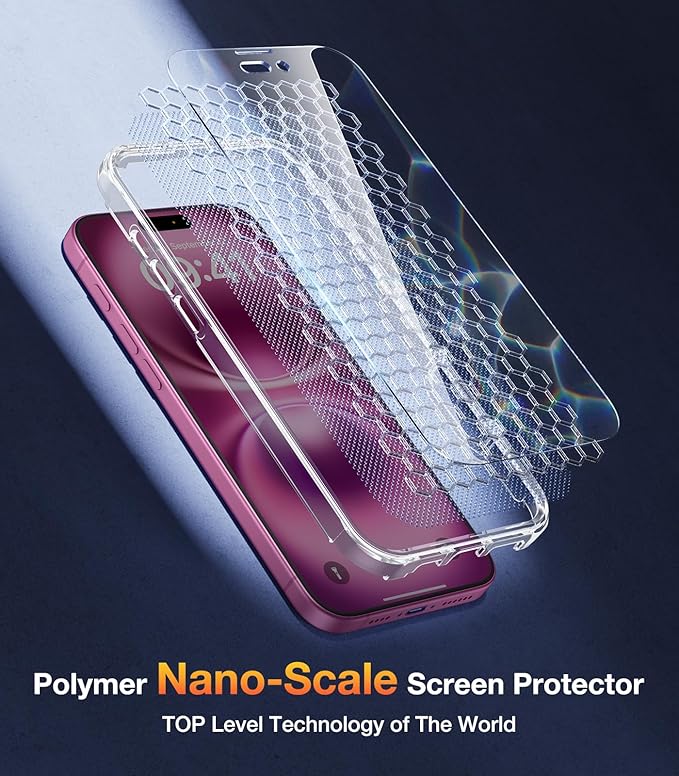 Diaclara Designed for iPhone16 Plus Case 6.7 Inch,Upgraded [Full Camera Protection] Full Body Case w/Built-in Touch Sensitive Anti-Scratch Screen Protector,Clear