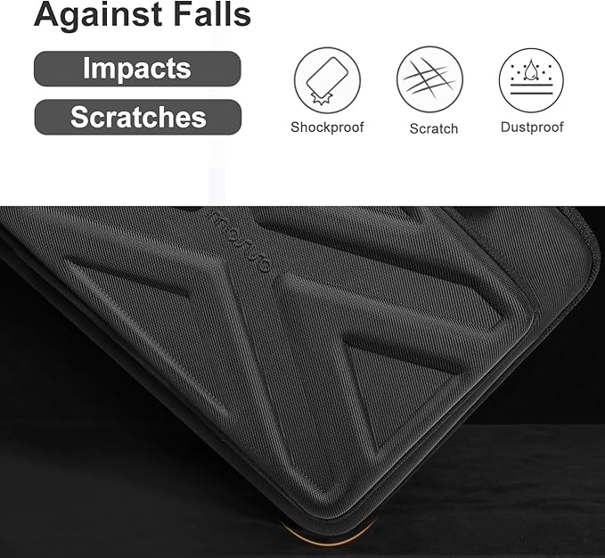 MOSISO 17-17.3 inch Laptop Hard Case, 17 inch Shockproof Waterproof Laptop Case Hard Shell Compatible with MacBook HP Dell, Carrying Sleeve Computer Bag with Sturdy Handle&Front Pocket&Belt, Black