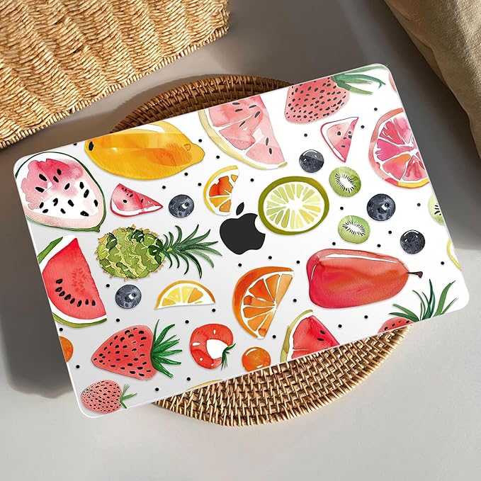 AKIT Compatible with MacBook Air 13 inch Case M5 2026 2025-2022 M4 M3 M2 A3449 A3240 A3113 A2681, Unique Hard Shell Laptop Case+Screen Protector+Keyboard Cover for MacBook Air 13.6 inch, Fruits