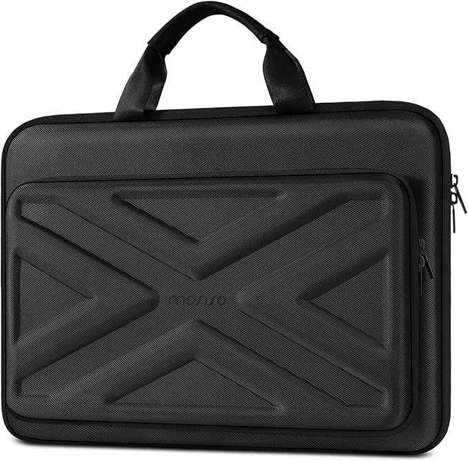MOSISO 17-17.3 inch Laptop Hard Case, 17 inch Shockproof Waterproof Laptop Case Hard Shell Compatible with MacBook HP Dell, Carrying Sleeve Computer Bag with Sturdy Handle&Front Pocket&Belt, Black