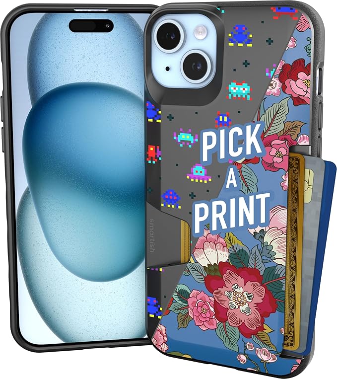 Smartish® iPhone 15 Plus Wallet Case - Wallet Slayer Vol. 1 [Slim + Protective] Credit Card Holder - Drop Tested Hidden Credit Card Slot Cover for Apple iPhone 15 Plus - Custom Prints
