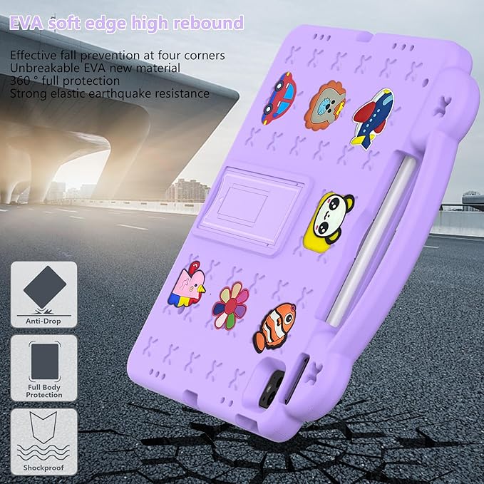 YRH Kids Case for iPad Air 13-in. M4/M3/M2 (2026/2025/2024), for iPad Pro 13-in. M5/M4 (2026/2024), for iPad Pro 12.9-in., Purple