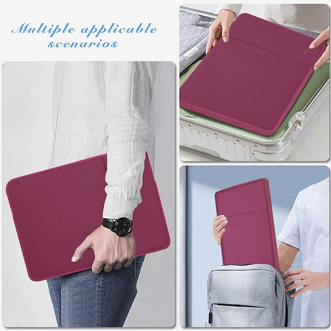 Hseok Laptop Sleeve 15.6 16 inch Case Compatible with MacBook Neo 16, MacBook Pro 16" M5/M4/M3/M2/M1, MacBook Air Pro 15", XPS 16, Most 15" 15.6" 16" Notebooks,Wine