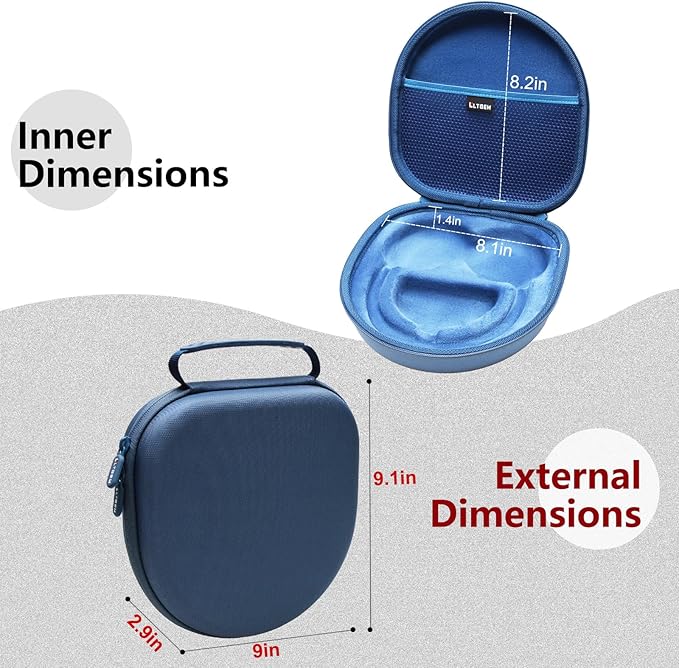 LTGEM Case Compatible with Anker Soundcore Life Q20i / Q20 / Q30 / Q45 Hybrid Active Noise Cancelling Headphones, Blue
