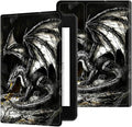 for 7" Kindle Paperwhite 12th Generation 2024/2025 & Kindle Colorsoft Signature Edition Tablet Case, Slim Kickstand Stand Leather Smart Cover with Auto Wake/Sleep, Gray Dragon