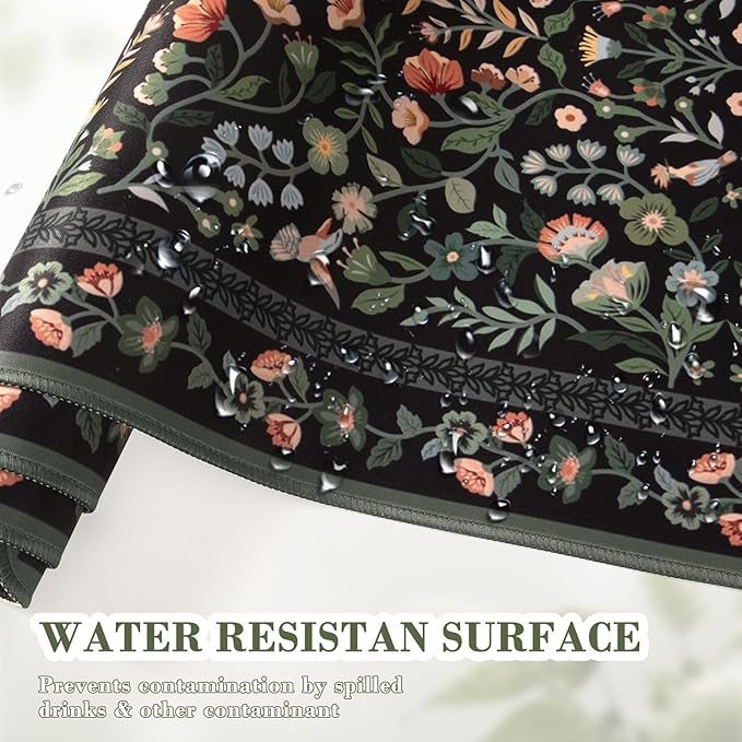 iCasso Desk Mat for Keyboard and Mouse, Large Mouse Pad, Desk Pad Mat, Anti-Slip Big Mousepad with Stitched Edges for Computer Desktop(Floral)