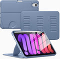 VIKESI Case for iPad mini 7 (A17 Pro) and iPad mini 6,Multiple Angles Magnetic Stand Cover,Shockproof Soft Back,Pencil Holder,and Auto Sleep/Wake,Mist Blue