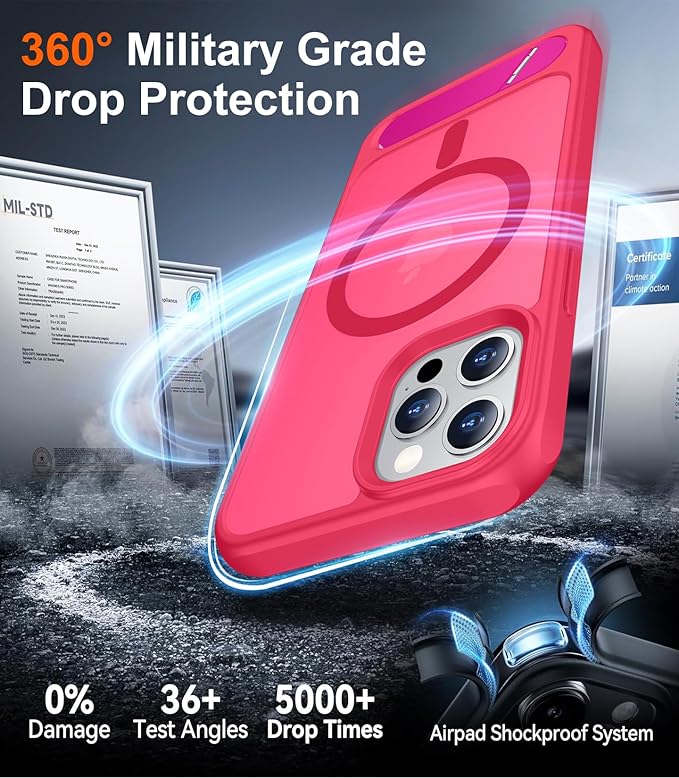 Magnetic Compatible with iPhone 12 Case & iPhone 12 Pro Case, [Built-in Invisible Kickstand][Compatible with MagSafe][Military Grade Shockproof] Slim Translucent Matte Phone Case 6.1"