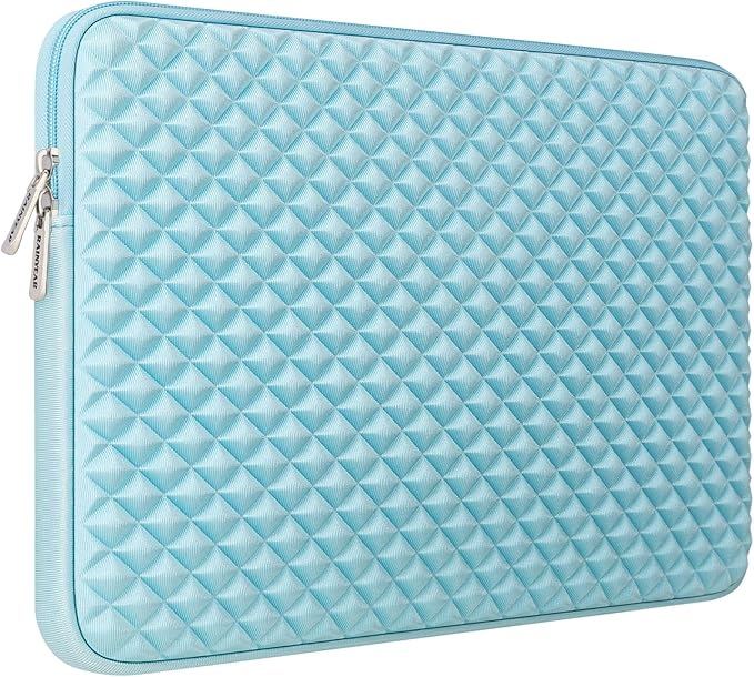 RAINYEAR 15 Inch Laptop Sleeve Diamond Foam Shock Resistant Padded Case Fluffy Lining Cover Carrying Bag Compatible with 15.4" MacBook Pro/Air, Surface Laptop 3/4 15", New XPS 15 Touch (Blue)