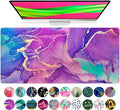 French KOKO Large Mouse Pad Desk Mat Protector Keyboard Pad Desktop Office School Essentials Decor Big Extended Laptop Computer Accessories Pretty Mousepad Women Girls Marble Purple XL 36" x 16.5"