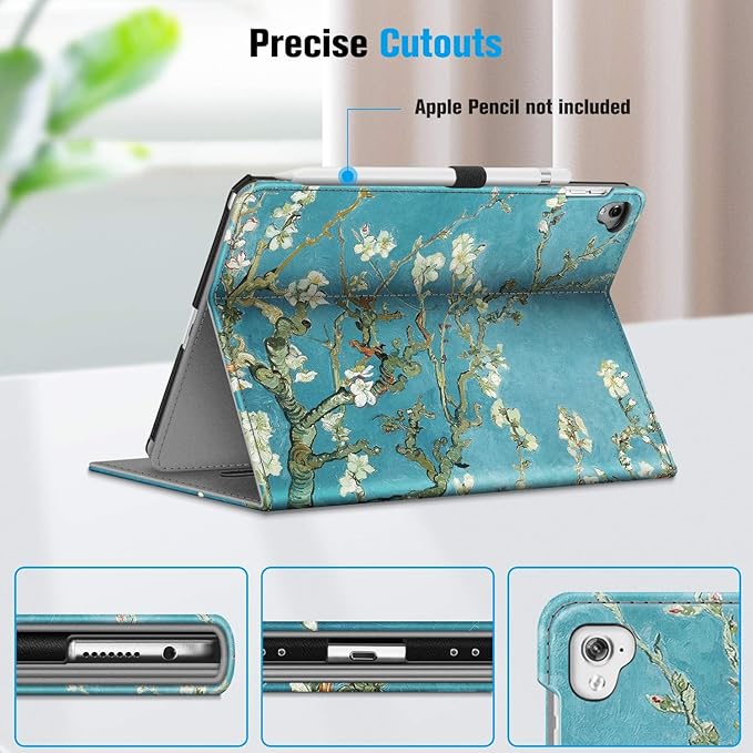 Fintie Case for iPad Pro 9.7 Inch 2016 Release Tablet- [Corner Protection] Multi-Angle Viewing Folio Smart Stand Back Cover with Pocket, Pencil Holder, Auto Wake/Sleep, Blossom