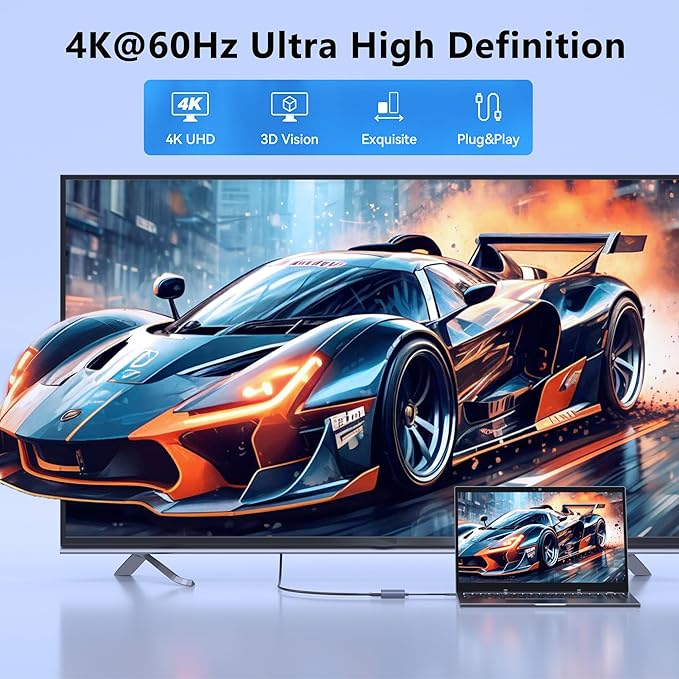 Dual HDMI Adapter for 2 Monitors, Double 4K@60Hz HDMI Splitter for dual monitors, Dual Monitor Adapter, hdmi Splitter Extended Display, USB C Laptop Docking Station Dual monitor for Dell/Mac/HP/Lenovo